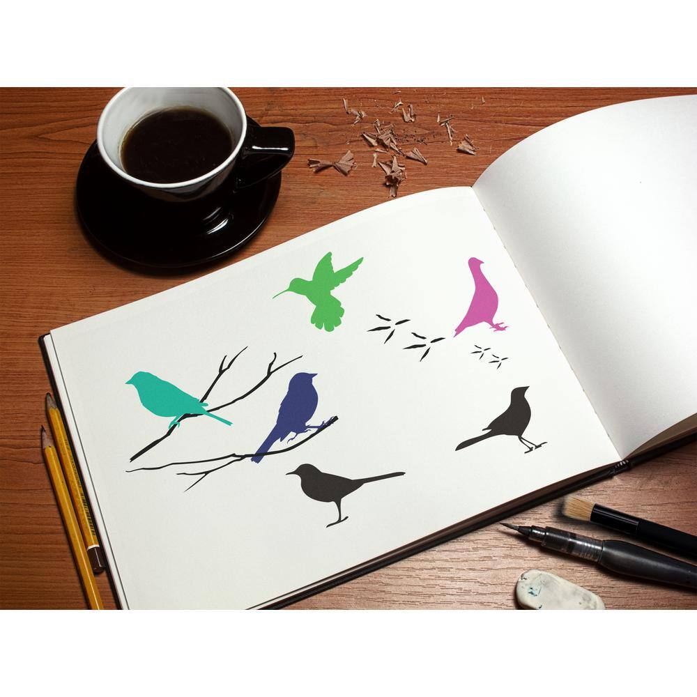 Stencil1 Birds Stencil (8-Pack)