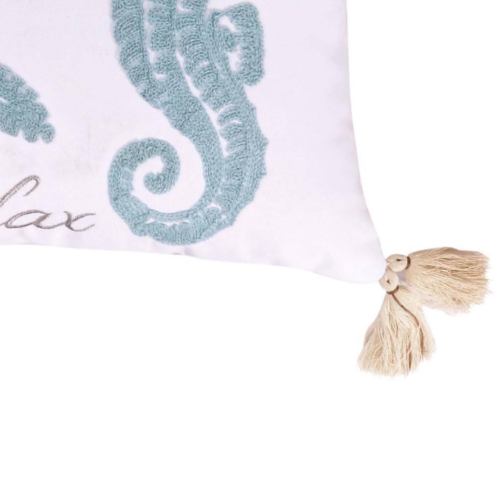 Levtex Home Blue Bay White, Seafoam Blue and Taupe Seahorses, Starfish 