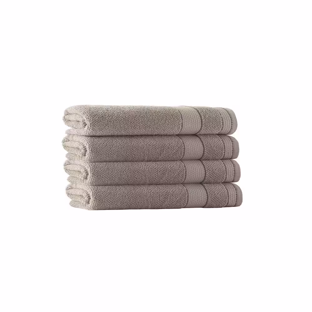 None Monroe 4-Pieces Beige Turkish Cotton Hand Towels