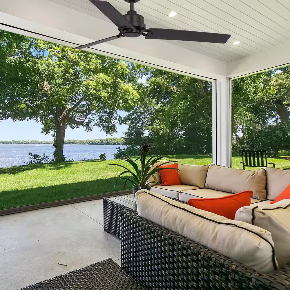 Hampton Bay Stance 52 in. Indoor/Outdoor Matte Black Ceiling Fan with Remote Control