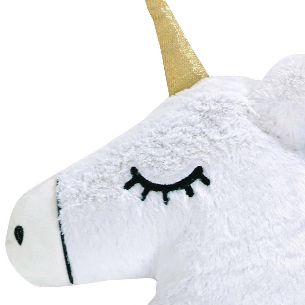 None Chantal Multicolor Plush Unicorn 16 in. x 12 in. Throw Pillow