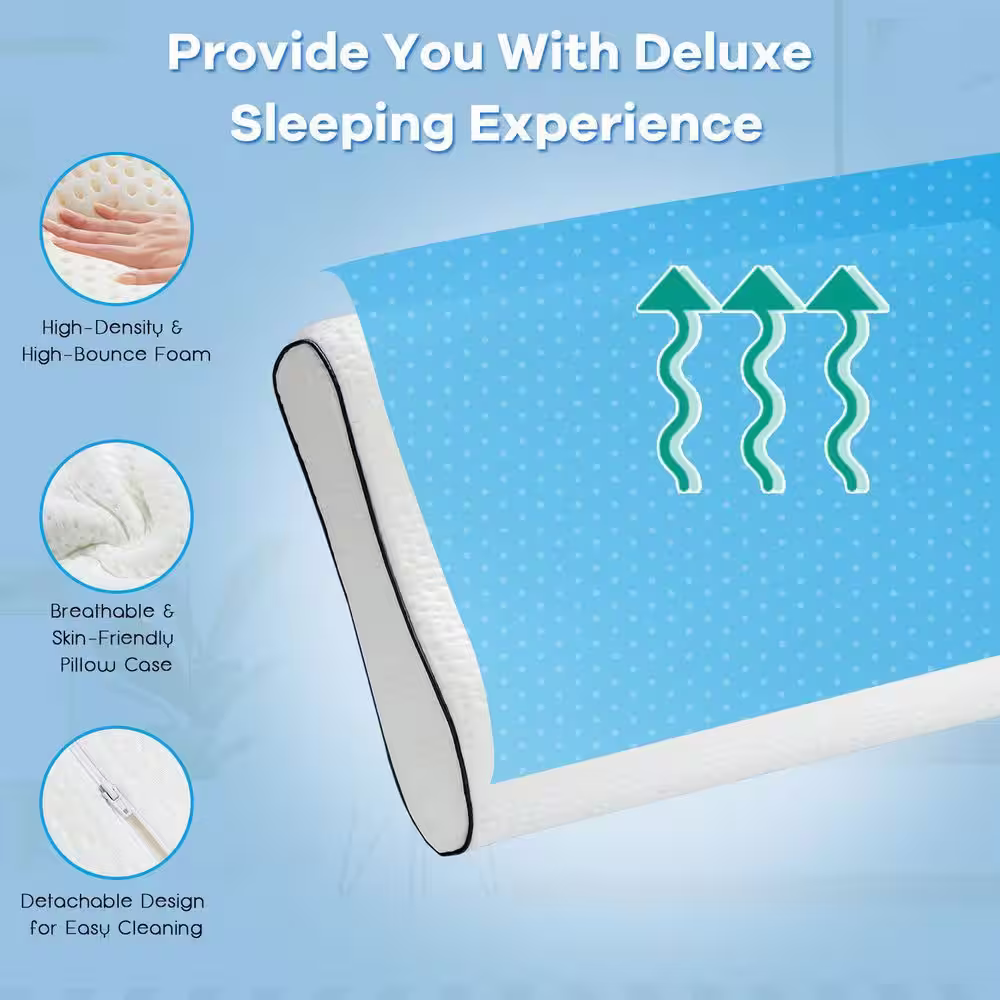 ANGELES HOME Memory Foam Sleep Standard Pillow Orthopedic Contour Cervical Neck Support