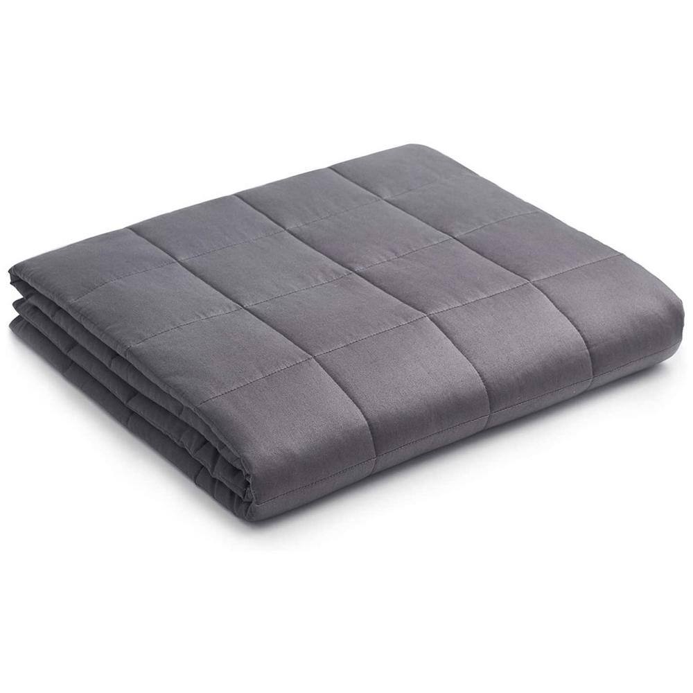 None Dark Grey Cotton 48 x 72 in. Twin and Full Beds 15 lb. Weighted Blanket