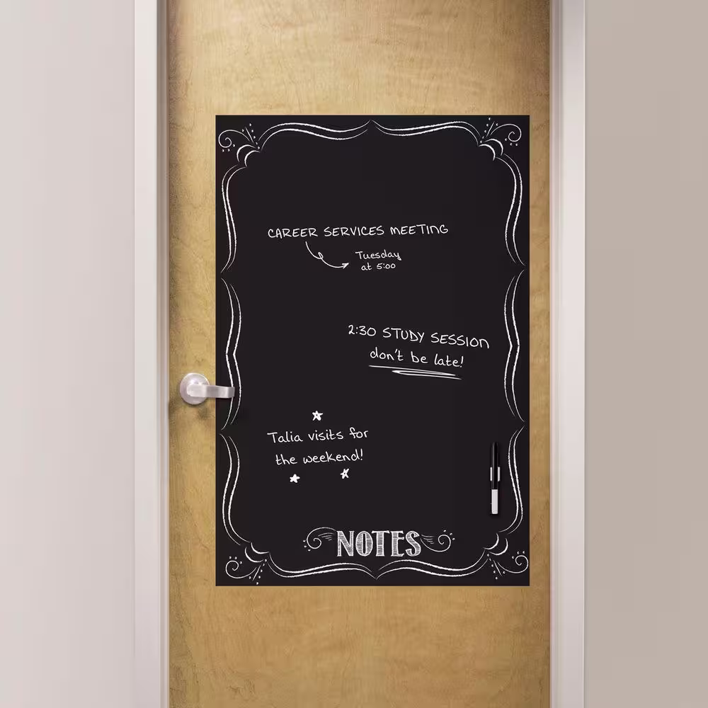 Brewster 26 in. x 39 in. Black Bistro Notes Giant Novelty Dry Erase Decal