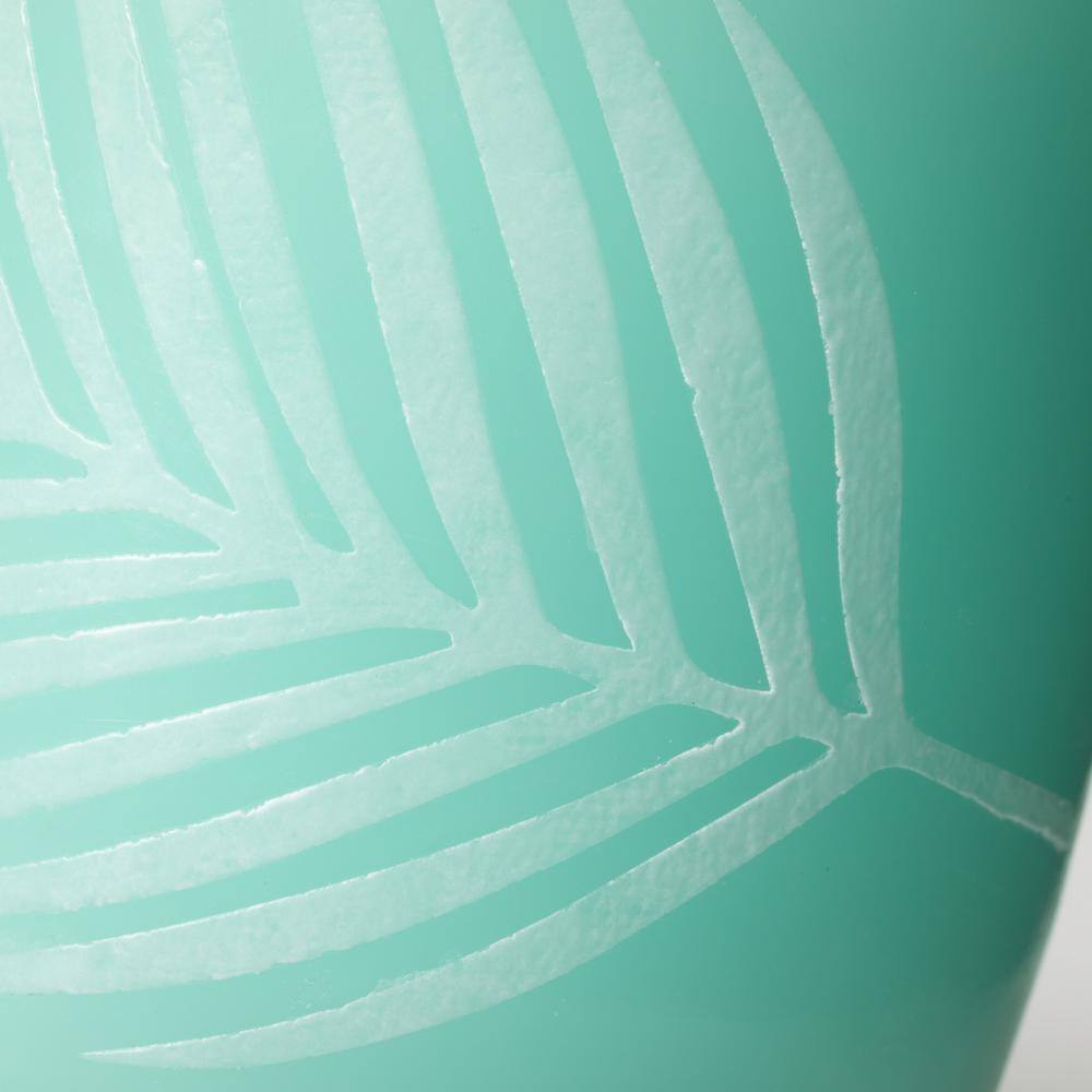 Vance Kitira 6 in. Scented Palm Leaf Decorative Candle, Blue