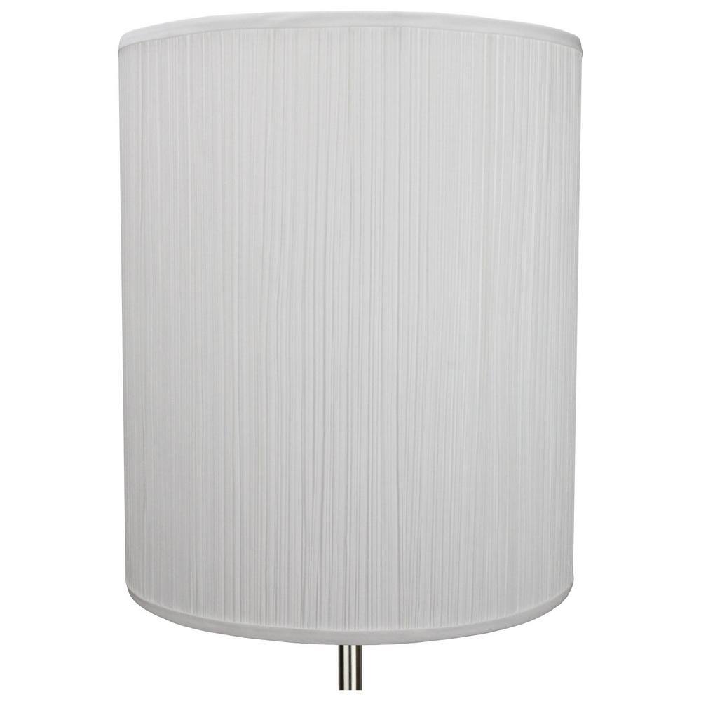 FenchelShades.com 14 in. Top Diameter x 14 in. Bottom Diameter x 17 in. Height Pleated Mushroom White Drum Lamp Shade