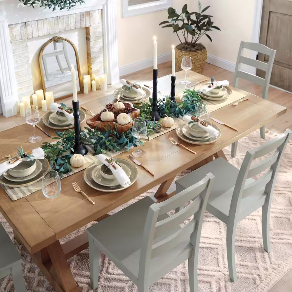 BAUM Hearth 16-Piece Casual Seafoam Ceramic Dinnerware Set (Service for 4)