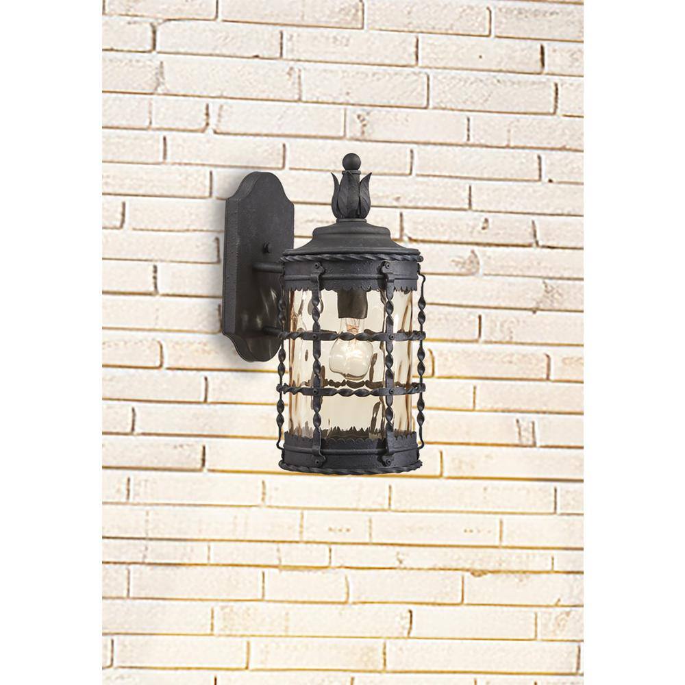 the great outdoors by Minka Lavery Mallorca 1-Light Spanish Iron Outdoor Wall Lantern Sconce