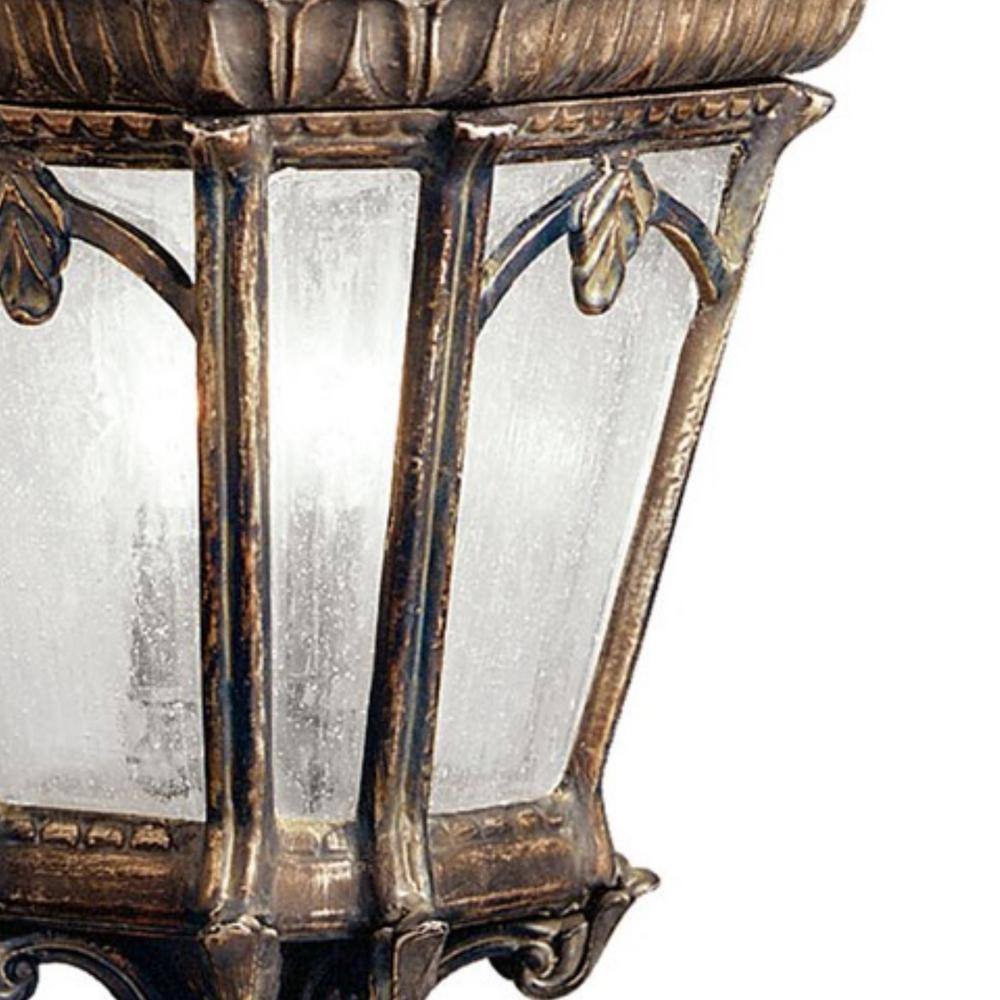 KICHLER Tournai 3-Light Londonderry Outdoor Porch Hanging Pendant Light with Clear Seeded Glass (1-Pack)