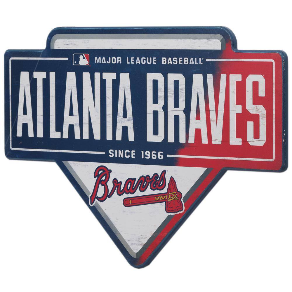 Open Road Brands Atlanta Braves MDF Base Wooden Wall Art