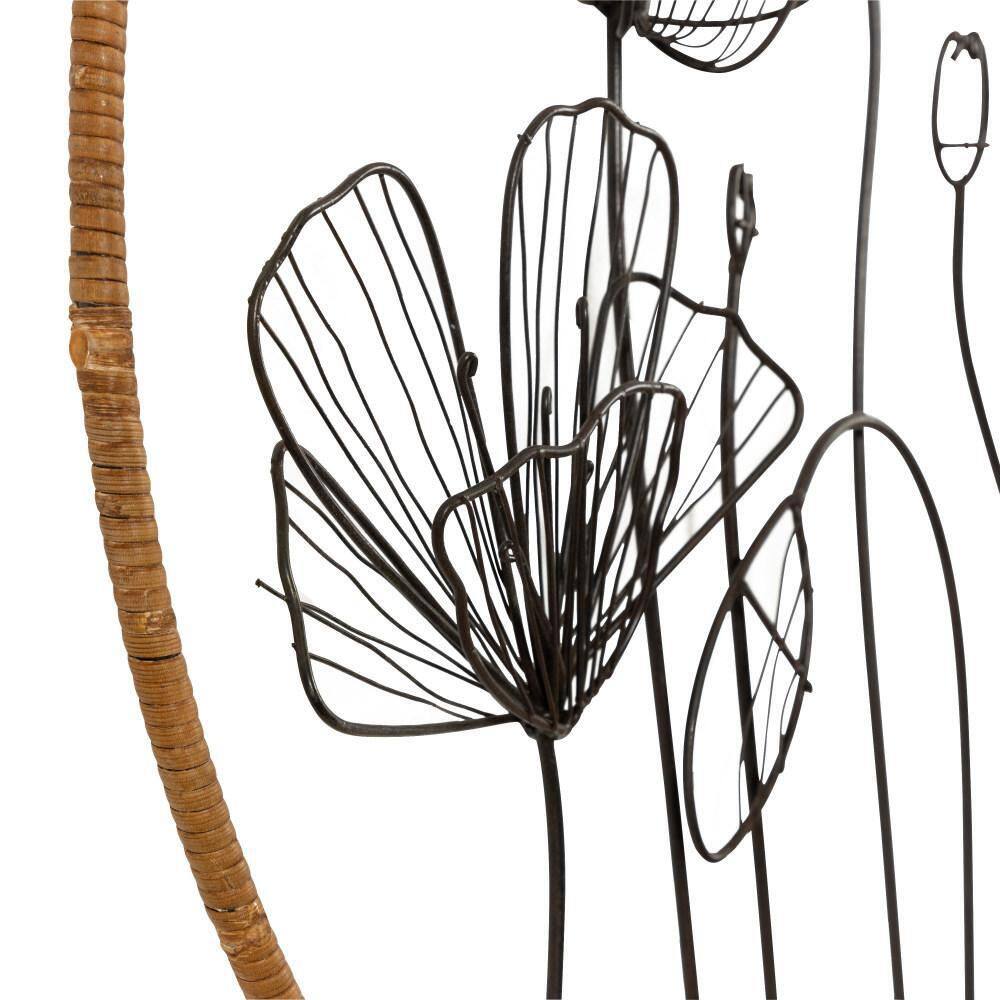 Kate and Laurel Jelica Metal Black/Natural Wall Art Plaque