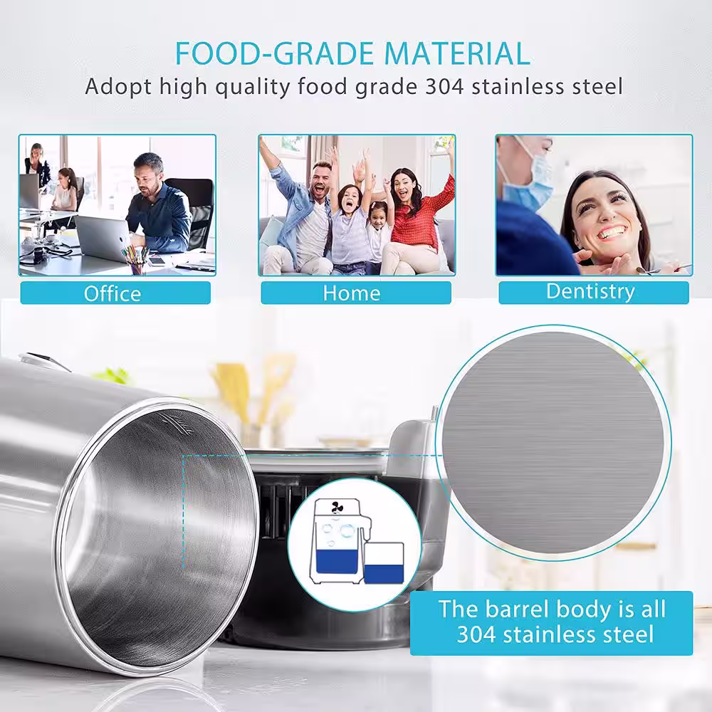 VIVOHOME 16-Cup Brushed 304 Stainless Steel Water Distiller Machine with a Switch Purifier Filter