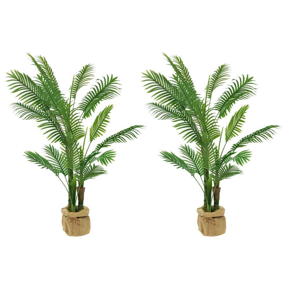 Vanity Art 50 .39 in. H Artificial Palm Plant in Planter (Set of 2)