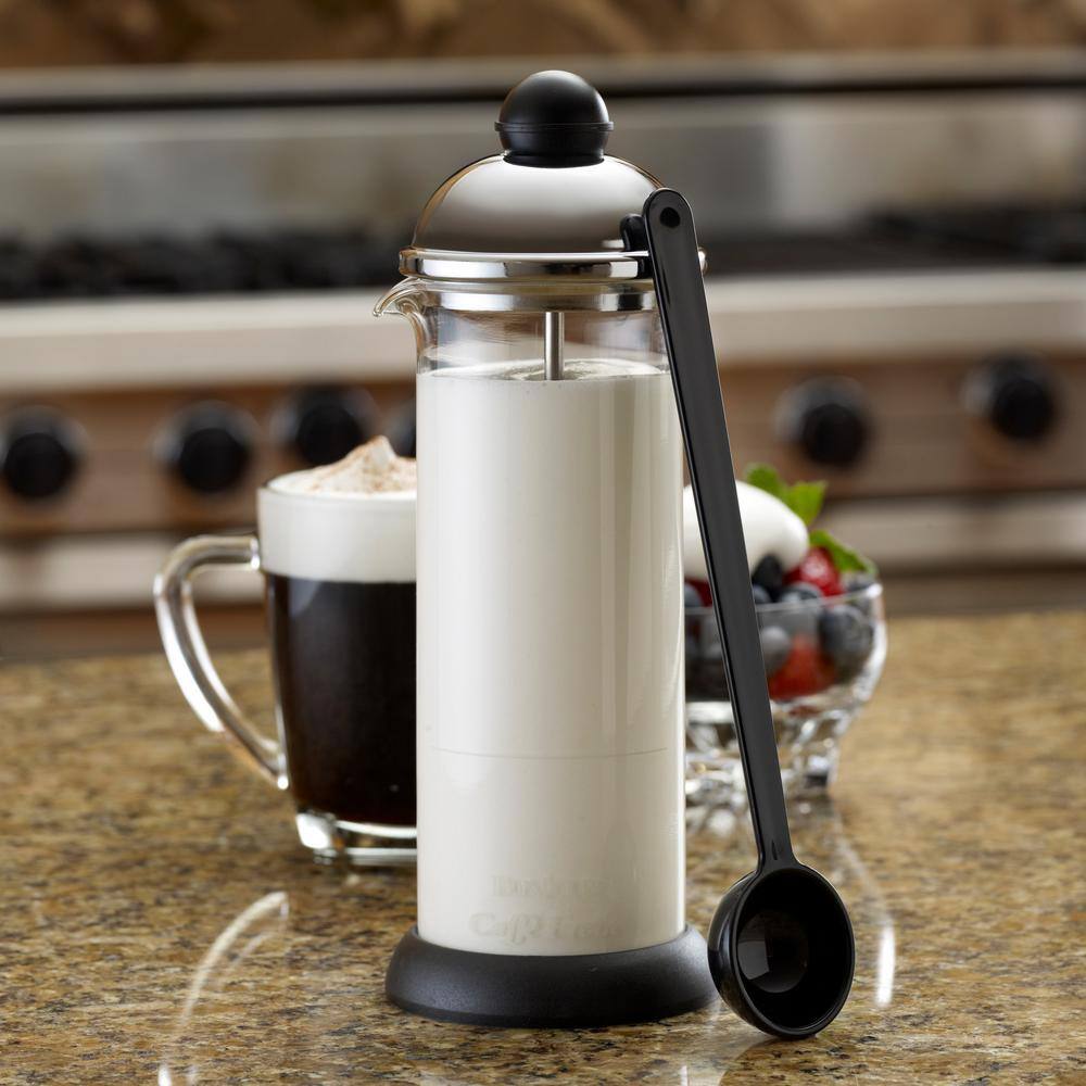 BonJour Caffe Froth Monet Hand-Pump Milk Frother with Lid and Scoop