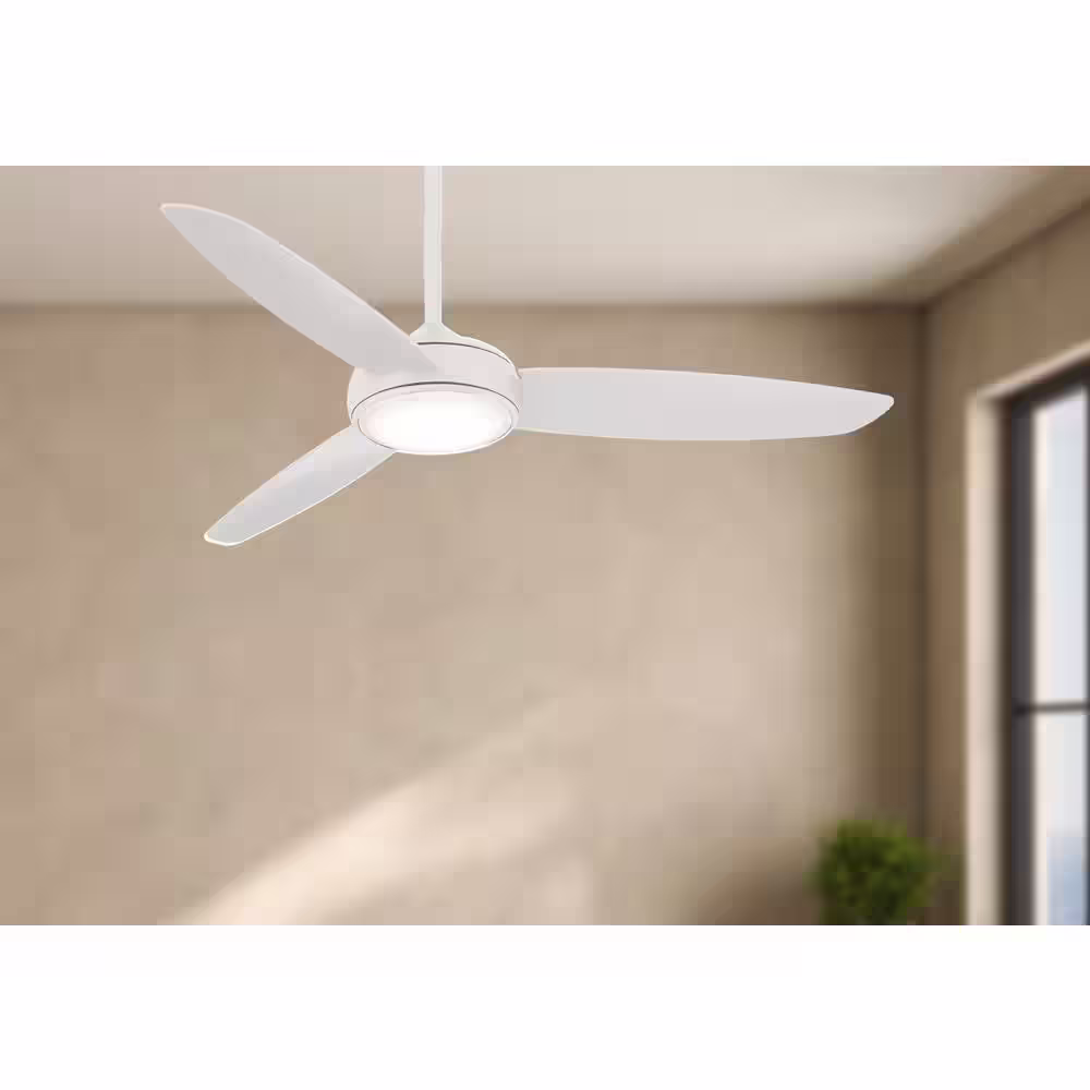 MINKA-AIRE Concept IV 54 in. Integrated LED Indoor/Outdoor White Smart Ceiling Fan with Light and Remote Control