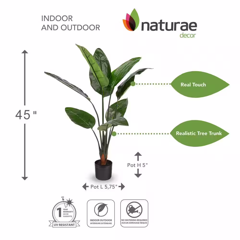 naturae decor Artificial 45 in. Bird Of Paradise Indoor and Outdoor Plants