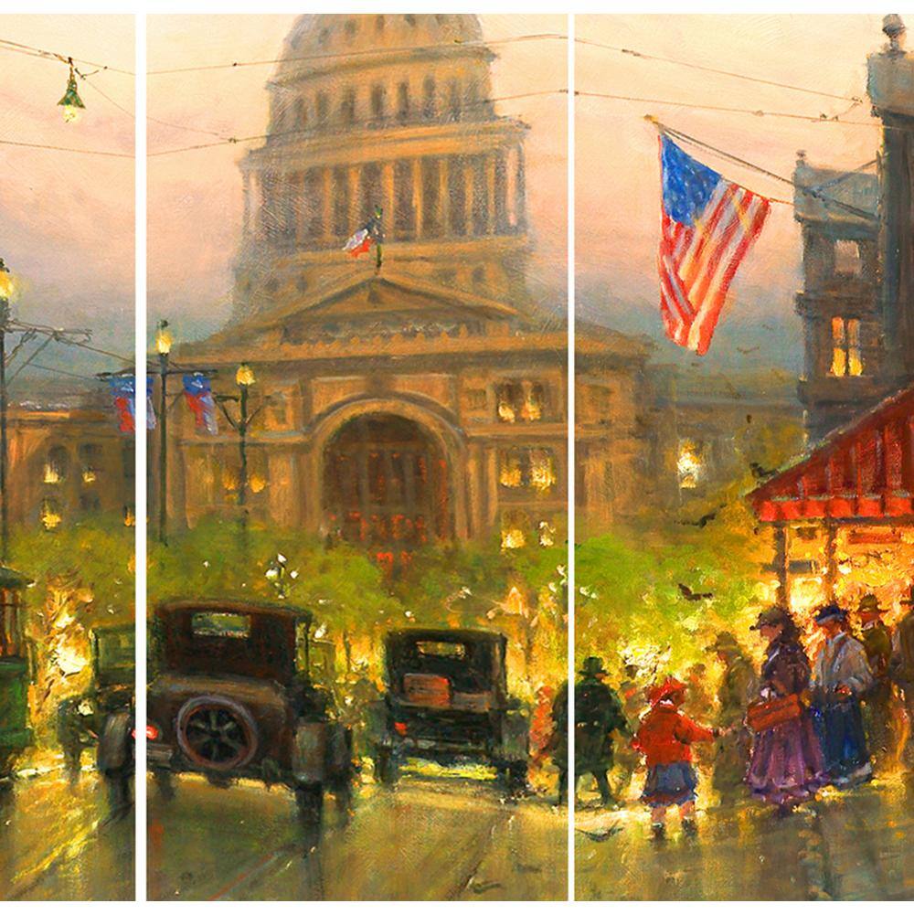 ORE International 71 in. Capitol Hill Street Scene Canvas Room Divider