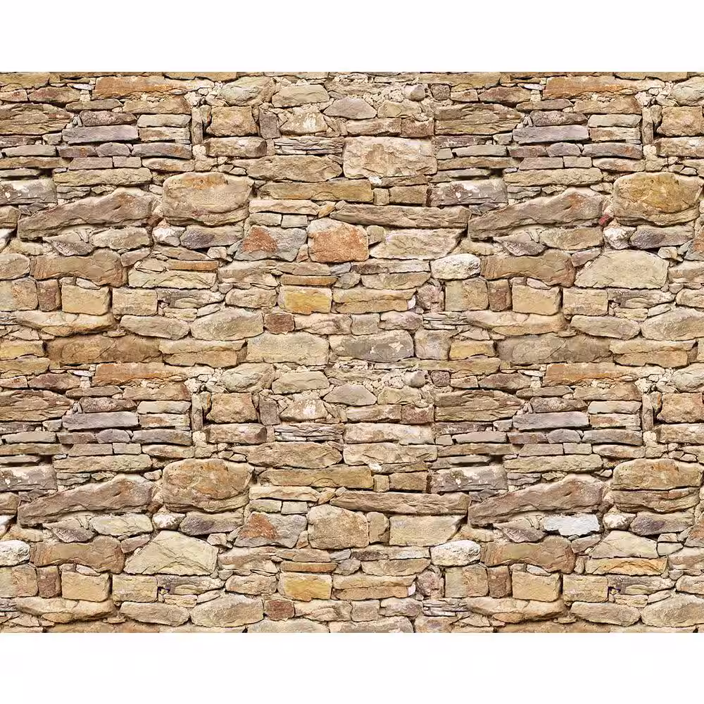 Brewster 118 in. x 98 in. Stone Wall Mural