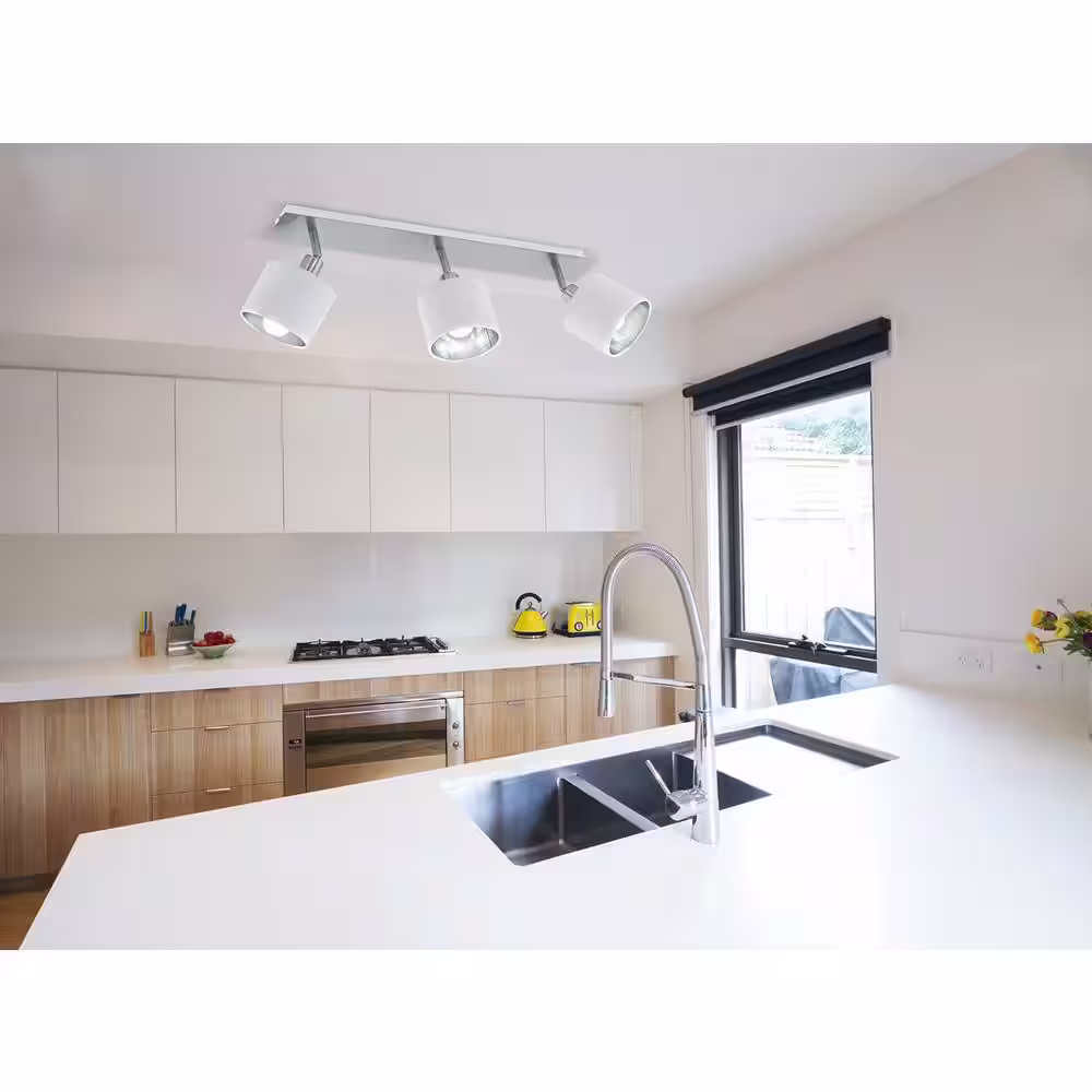 Eglo Valbiano 1 ft. 3-Light Satin Nickel Fixed Track Lighting Kit