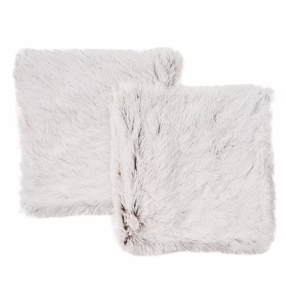 Noble House Frankfort White Solid Zipper 20 in. x 20 in. Throw Pillow Cover (Set of 2)