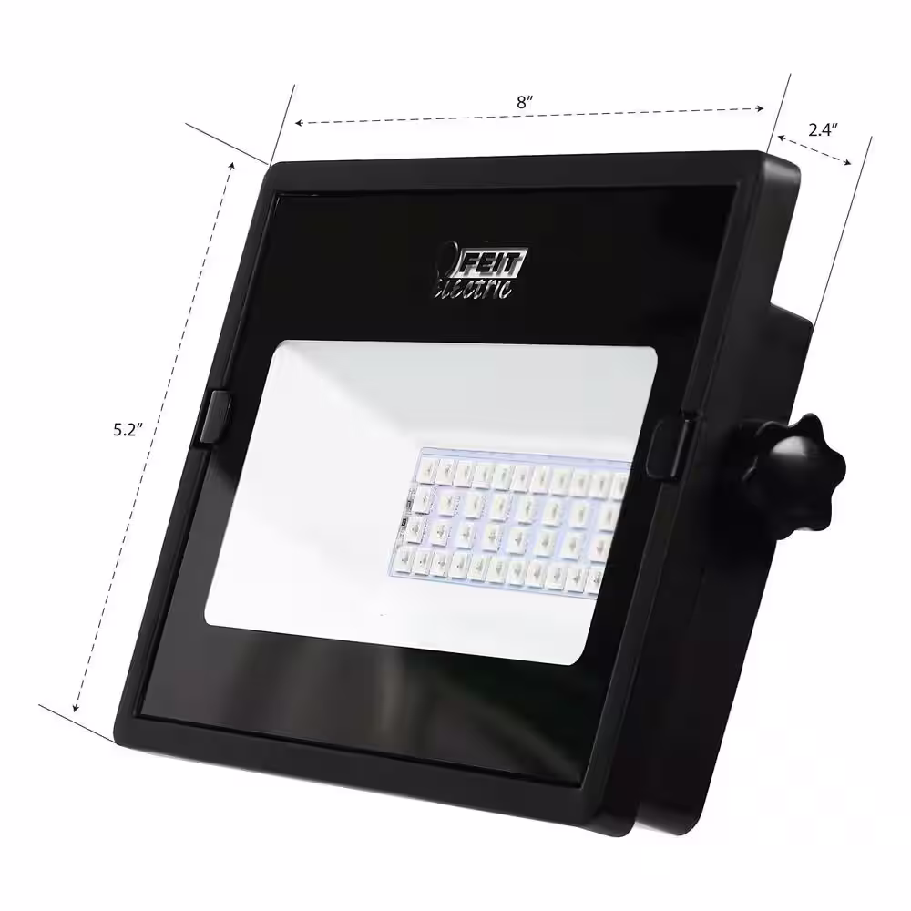 Feit Electric 7.5 in. Plug-In Or Battery Operated LED Black 30-Watt Rechargeable Color Changing Outdoor Caster Landscape Flood Light