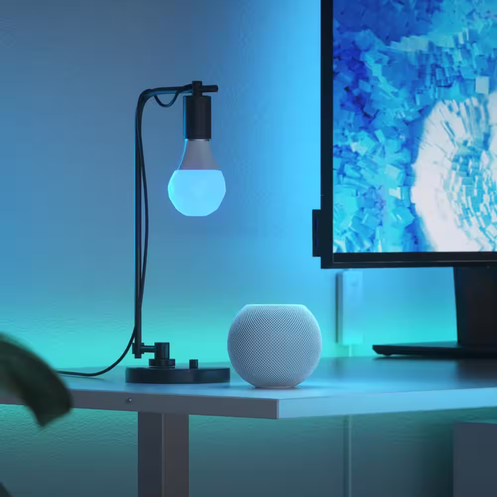 Nanoleaf Essentials Matter A19 Smart Bulb Bright White and Color 60-Watt Equivalent- Thread and Bluetooth (3-Pack)