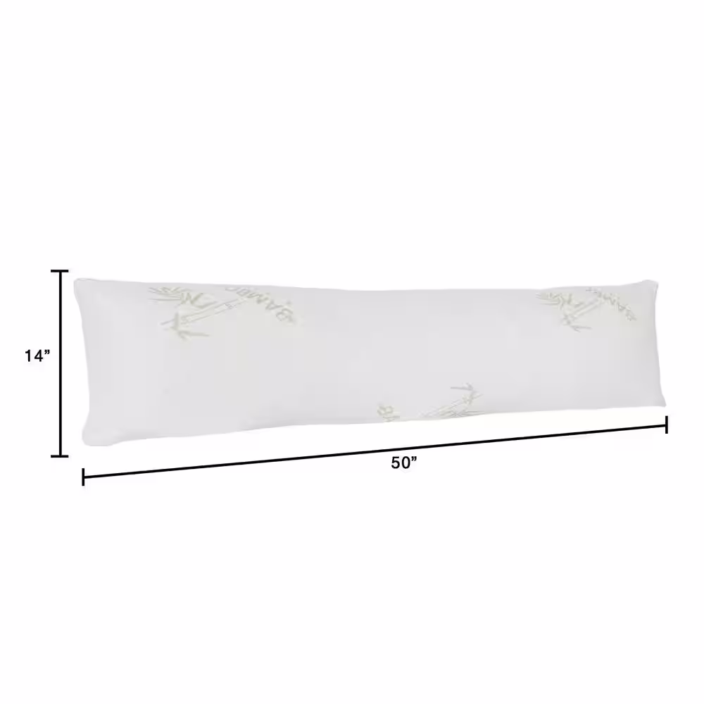 Lavish Home White Hypoallergenic Memory Foam Body Pillow with Removable Cover