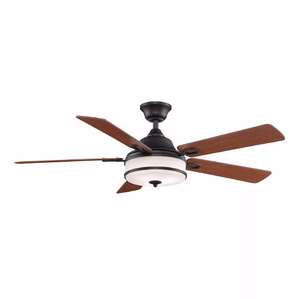 FANIMATION Stafford 52 in. Dark Bronze Ceiling Fan with Light Kit and Remote Control