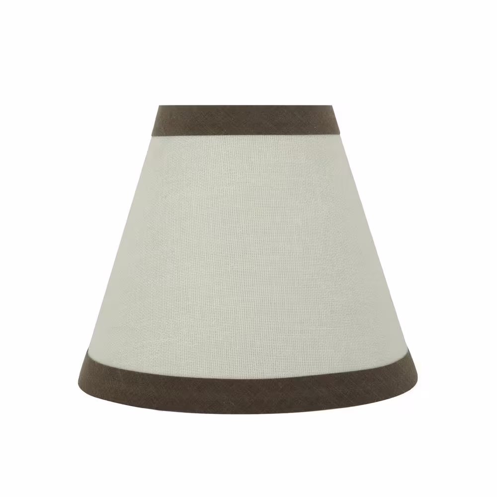 Aspen Creative Corporation 6 in. x 5 in. Off White and Brown Trim Hardback Empire Lamp Shade (5-Pack)