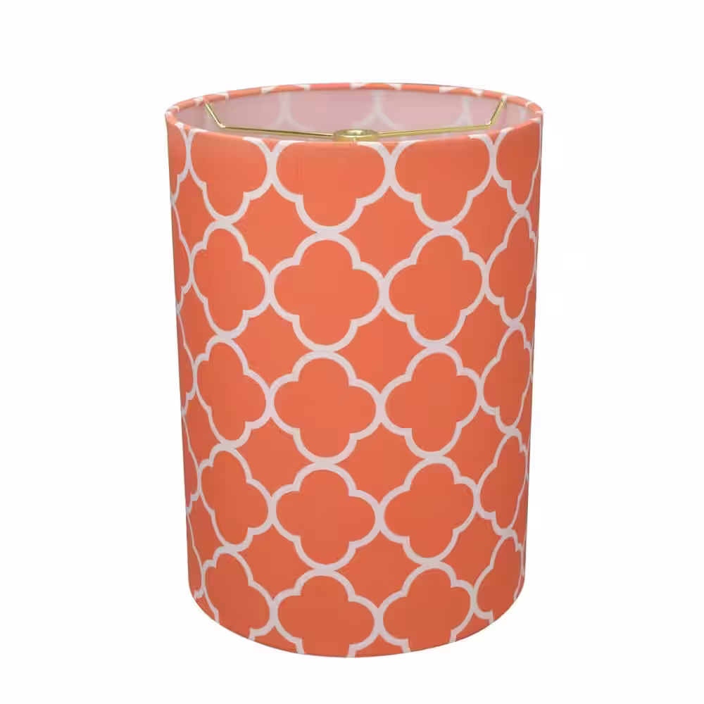 Aspen Creative Corporation 8 in. x 11 in. Orange Drum/Cylinder Lamp Shade