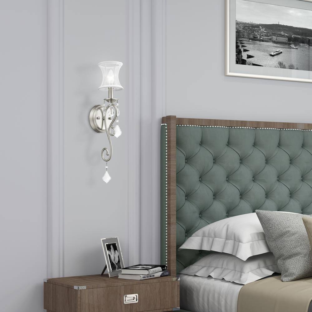 Livex Lighting New Castle 1-Light Wall Brushed Nickel Incandescent Wall Sconce