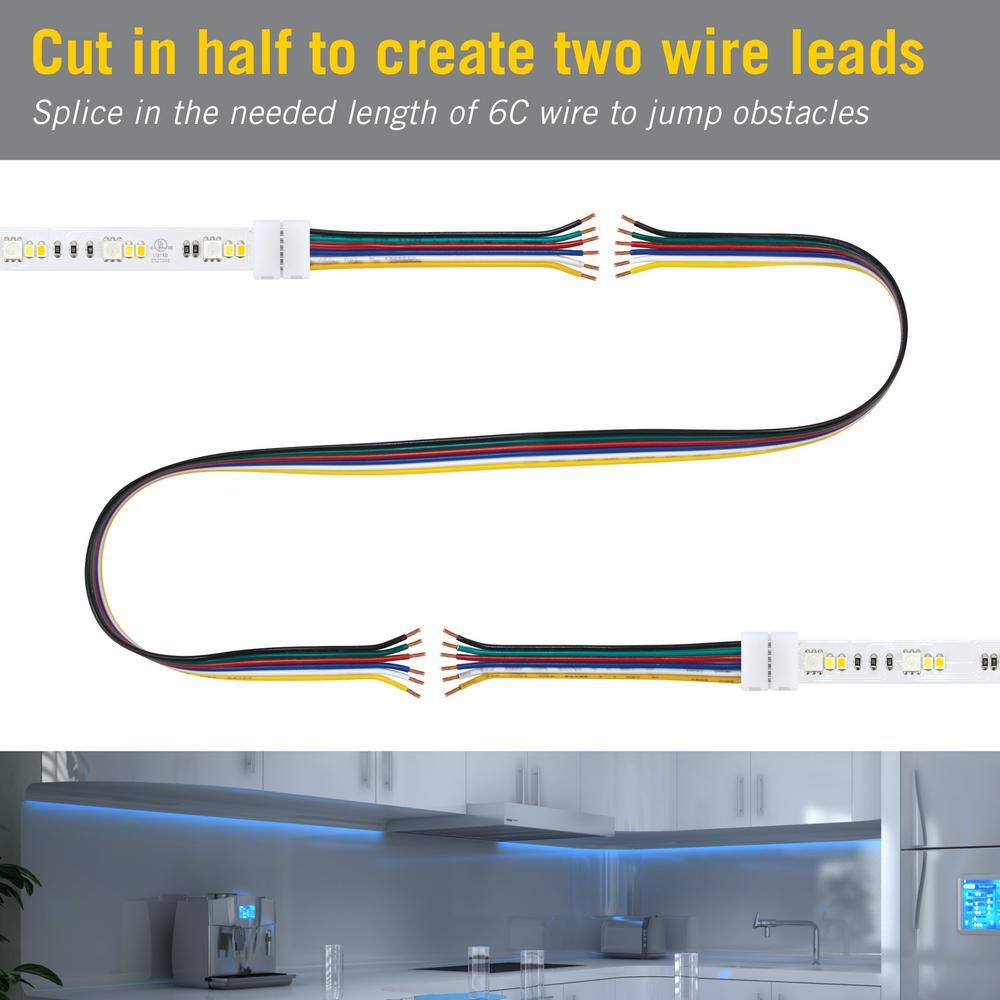 Armacost Lighting 6 Pin RGB+WW LED Strip Light 6 in Tape to Tape Channel Connector (5-Pack)