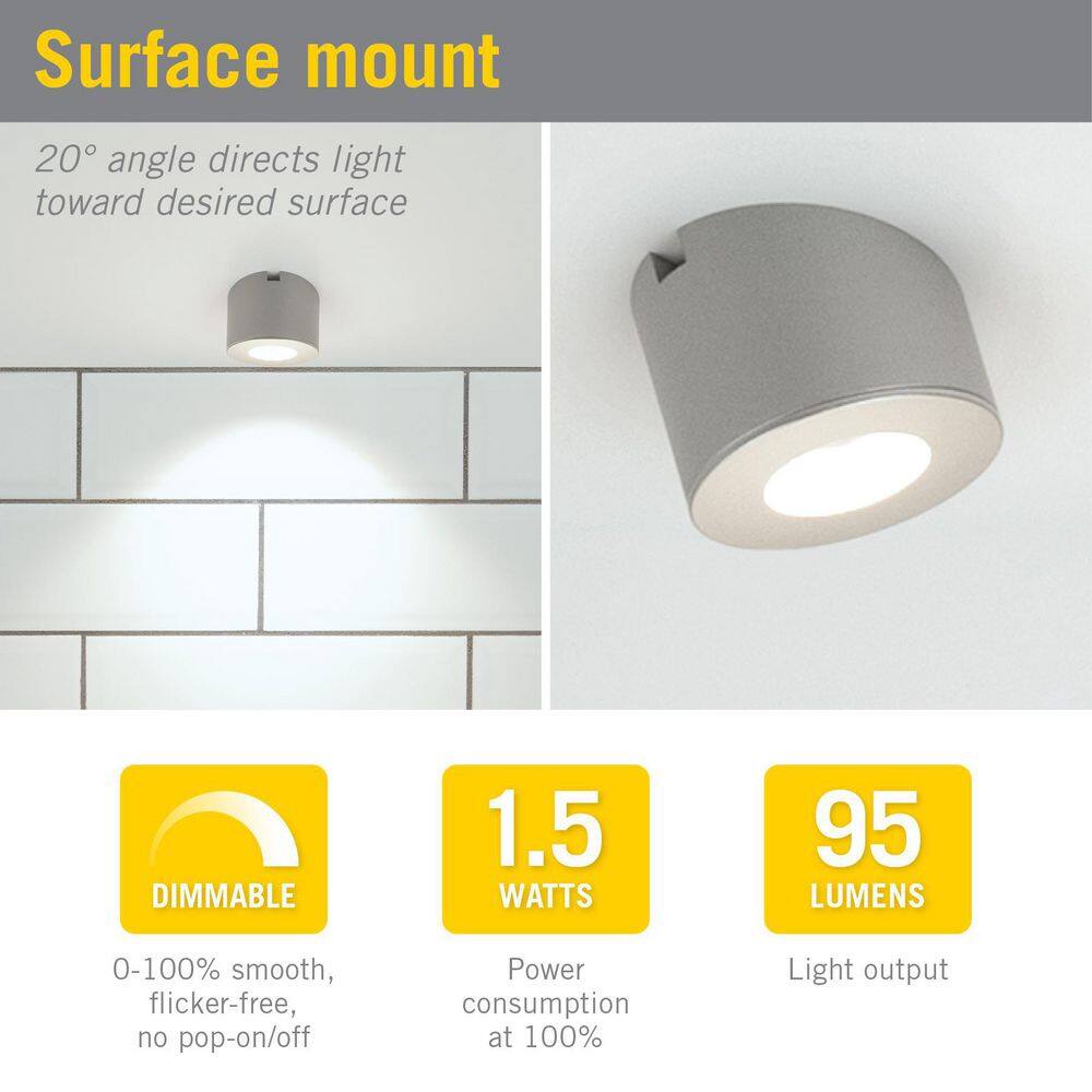 Armacost Lighting Dot Dimmable Under Cabinet LED Puck Light Angled 4000K