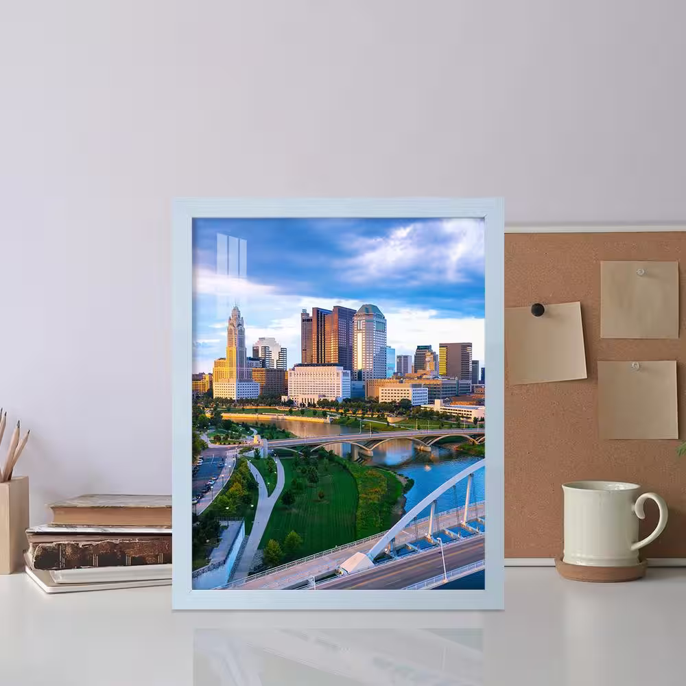 None Grooved 11 in. x 14 in. Blue Picture Frame
