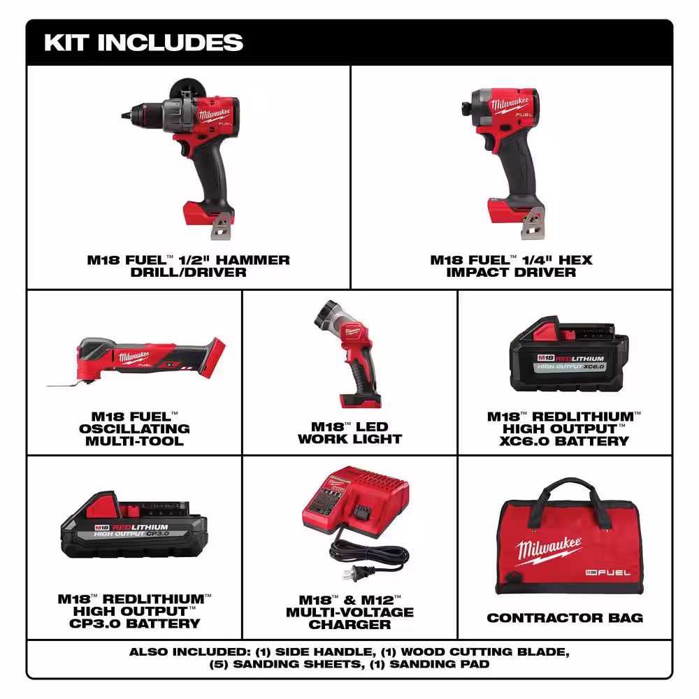 Milwaukee M18 FUEL 18-Volt Lithium-Ion Brushless Cordless Combo Kit (4-Tool) with Router, Circular Saw, and (2) Batteries