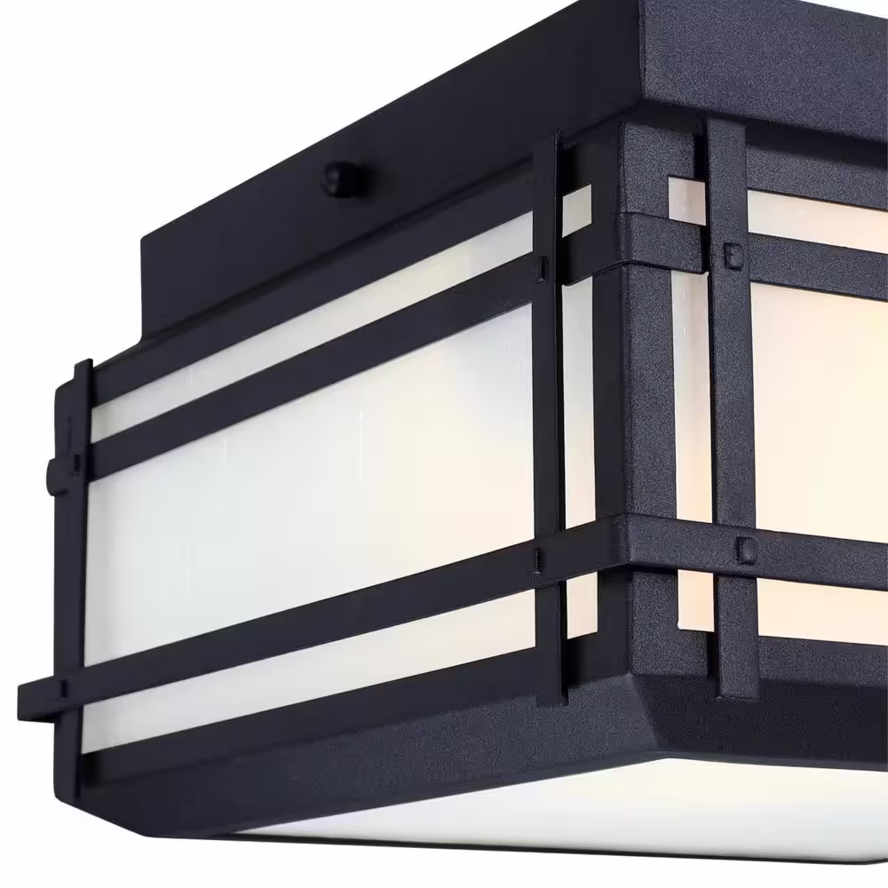 Westinghouse 2-Light Black Devyn Textured Outdoor Flush Mount