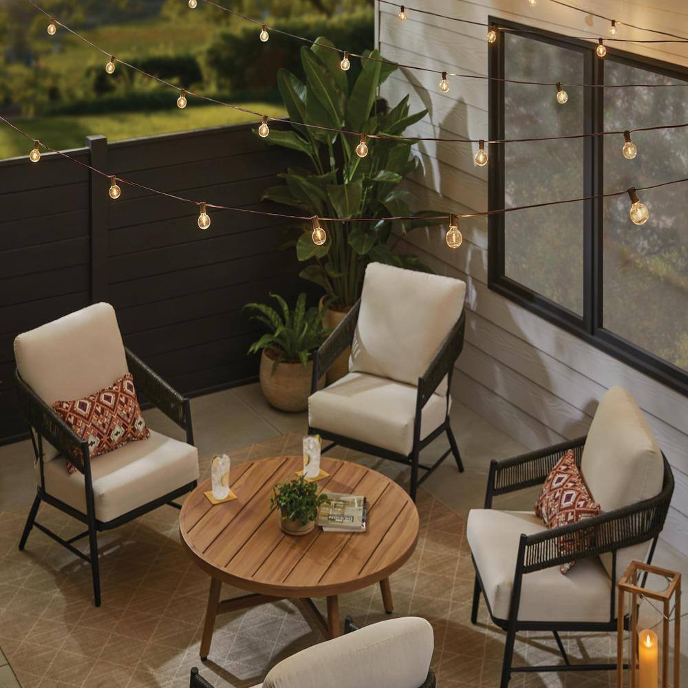 Home Accents Holiday 25-Count LED Warm White G40 Brown Wire Lights