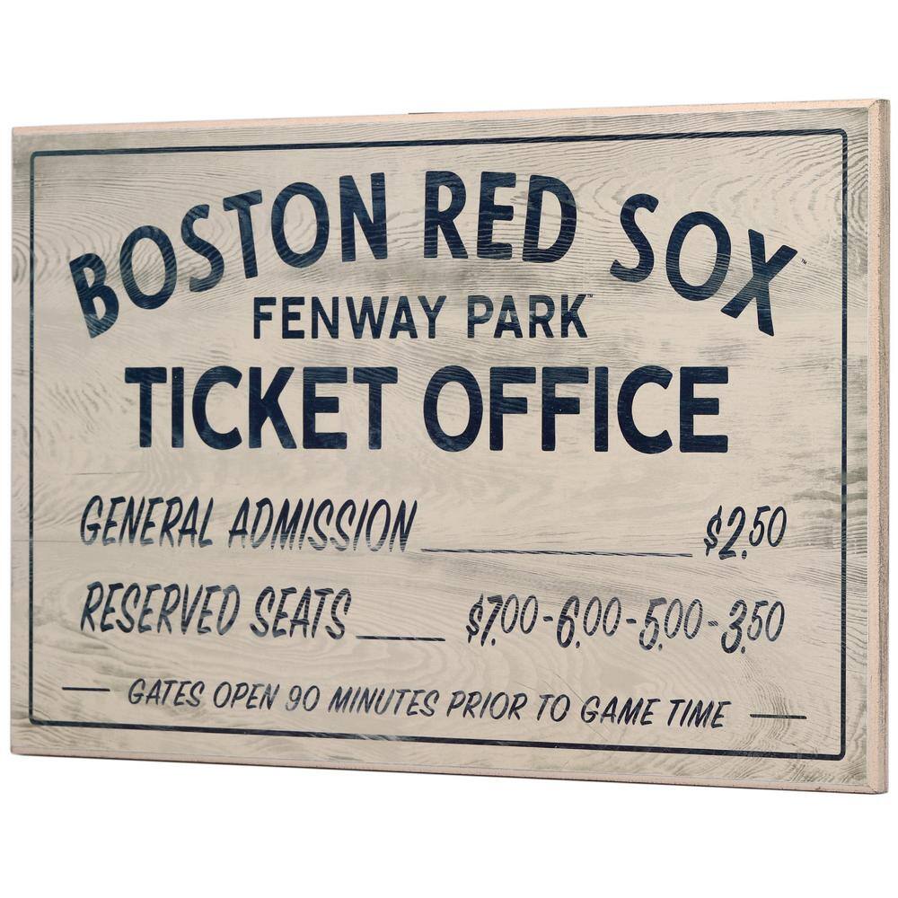 Open Road Brands Boston Red Sox Vintage Ticket Office Wood Wall Decor
