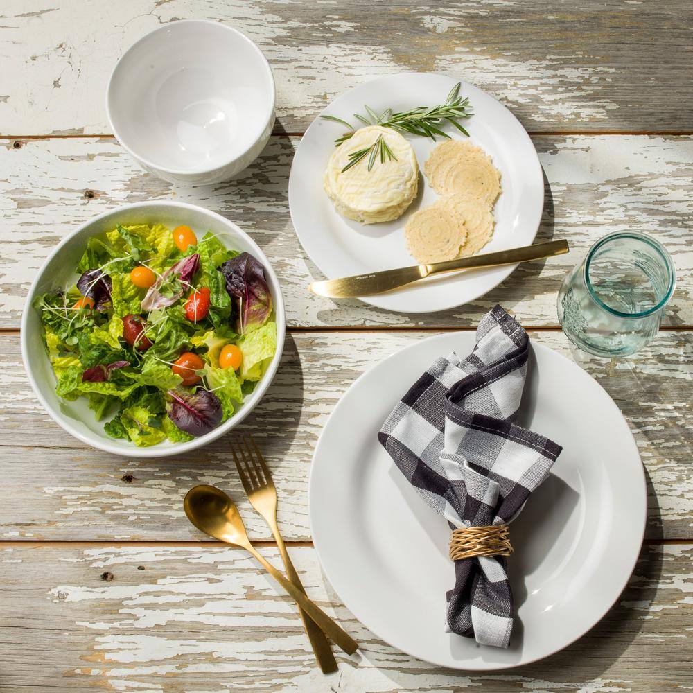 Euro Ceramica MontÂ Blanc 16 Piece Double Bowl Dinnerware Set (Service for 4)