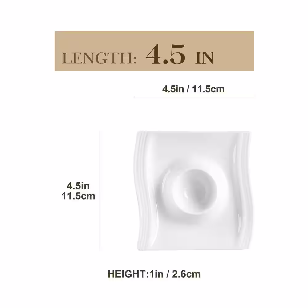 MALACASA Flora 6-Piece Porcelain White Egg Cup Holders for Soft Boiled Eggs(Set of 6)