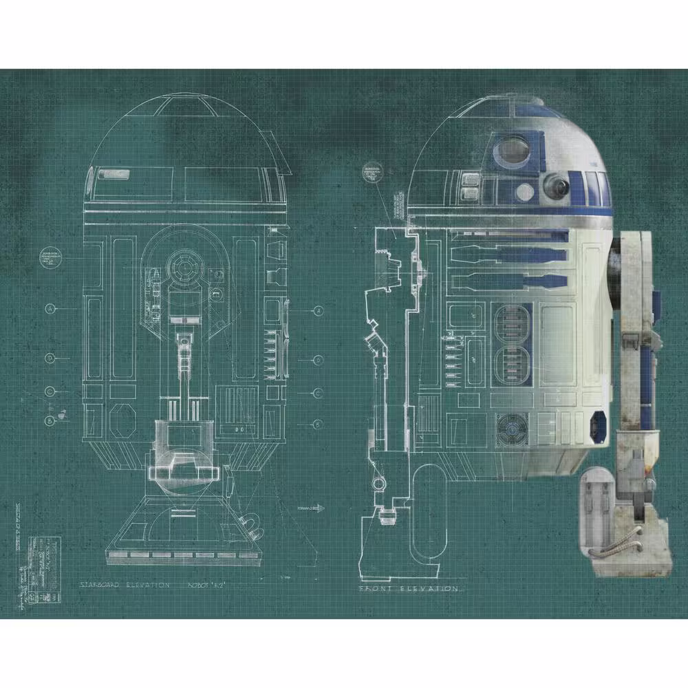 RoomMates 90 in. x 72 in. Star Wars R2-D2 Prepasted Mural 5-Panel Prepasted Mural