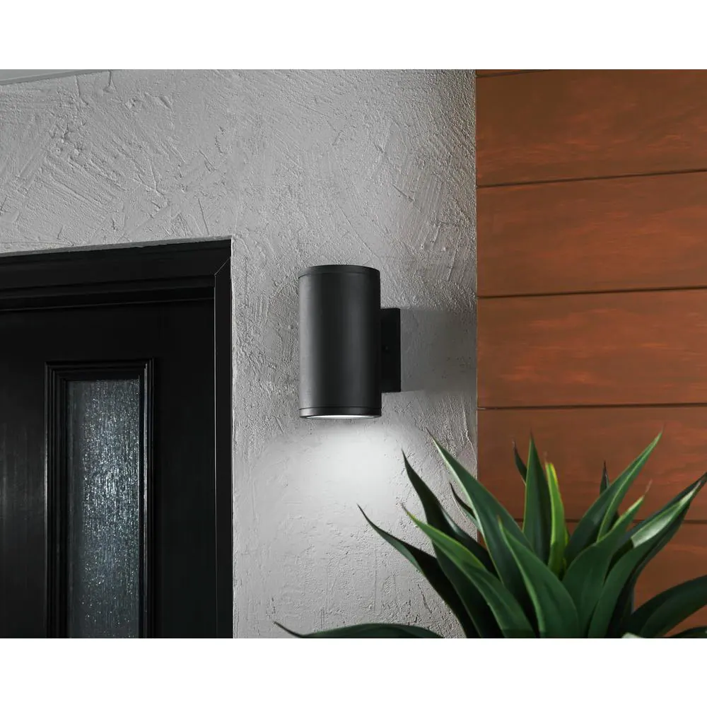 Home Decorators Collection Rodham Black LED Outdoor Wall Lantern Sconce