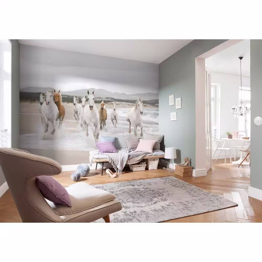 Komar White Horses Wall Mural