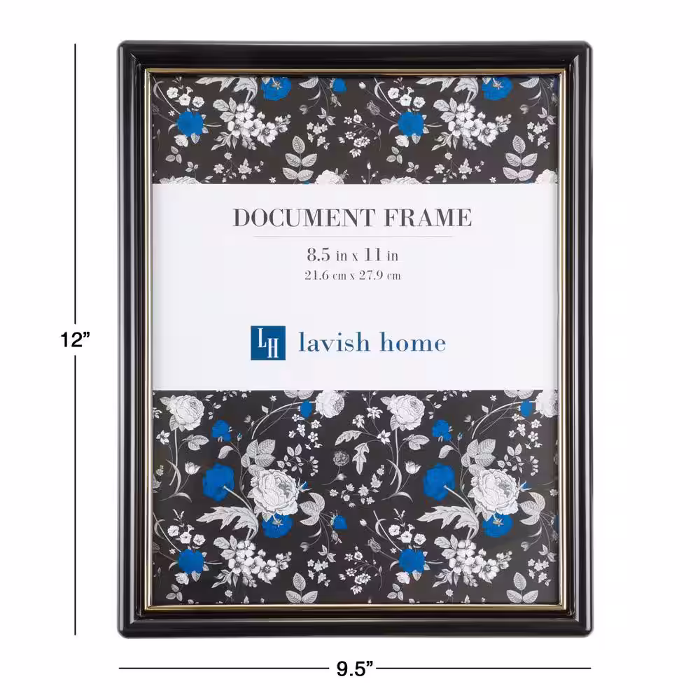 Lavish Home 8.5 in. x 11 in. Black Document Picture Frame (6-Pack)