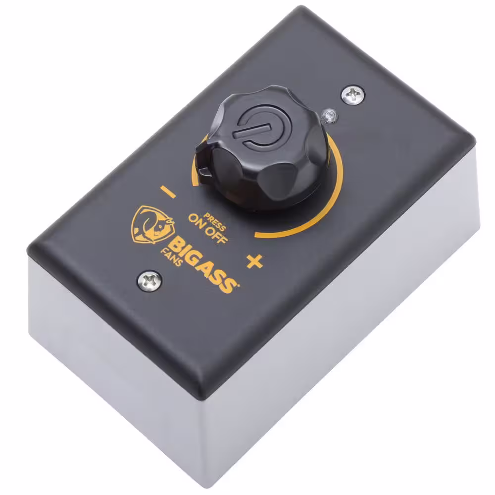 Big Ass Fans 3025 10 ft. Indoor Yellow and Silver Aluminum Shop Ceiling Fan with Wall Control