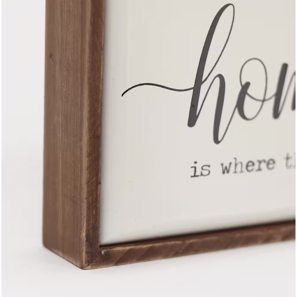 None Farmhouse Home is Where the Heart is Mini Printed Wood Wall Decorative Sign