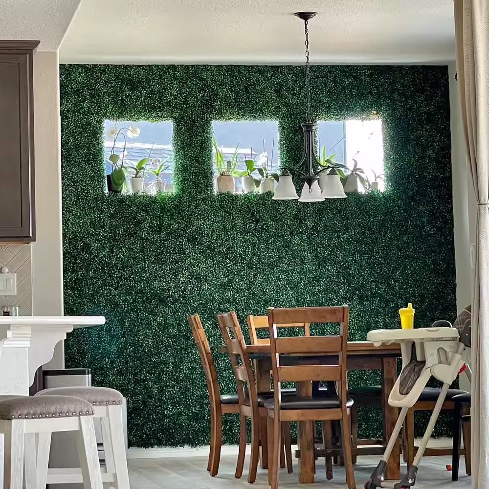 HWT 36- Piece 20x20x1.6 in. Artificial Boxwood Hedge Panels Faux Greenery Grass Wall UV-Protect Indoor/Outdoor Decor