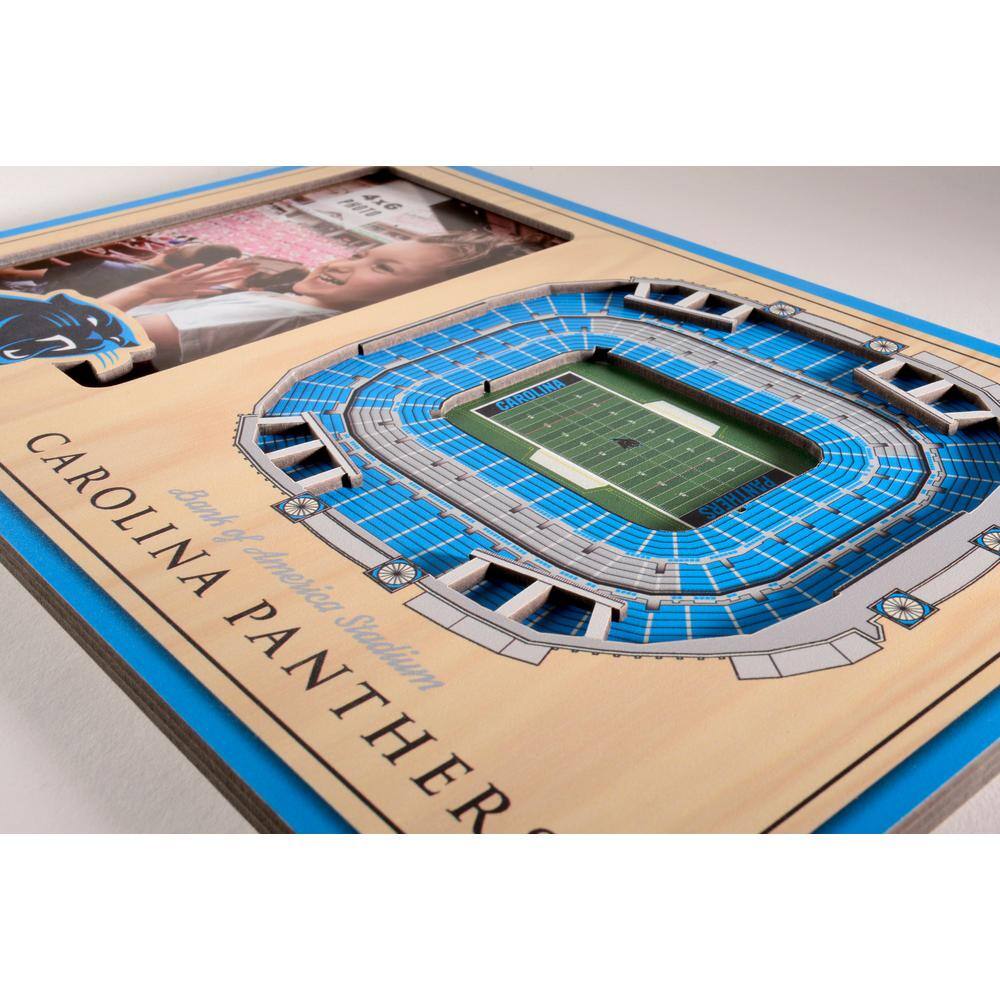 YouTheFan NFL Carolina Panthers Team Colored 3D StadiumView with 4 in. x 6 in. Picture Frame