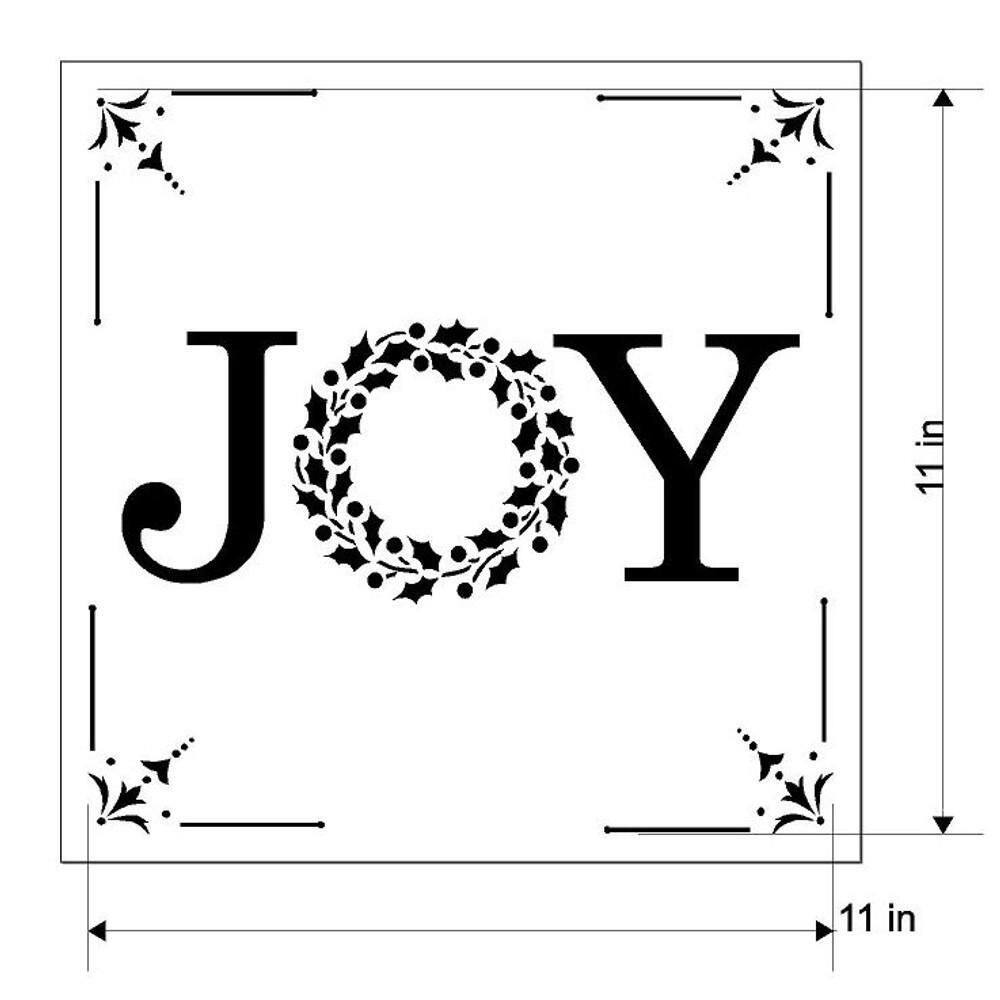 Designer Stencils Joy with Holiday Wreath Stencil and Free Bonus Stencil