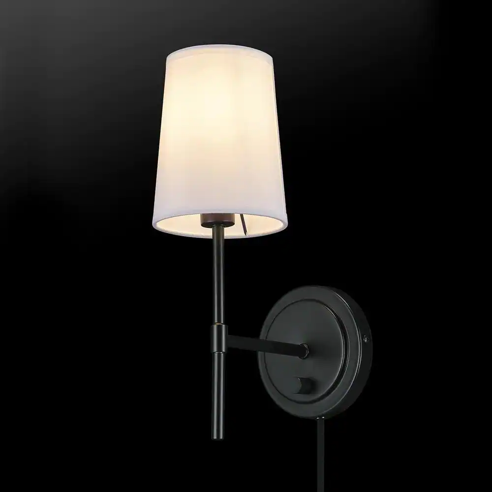Hampton Bay Ridgeway 1-Light Matte Black Wall Sconce